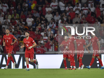 Kerem Akturkoglu of Turkey celebrates after scoring  during the UEFA Nations League 2024/25 League B Group B4 match between Turkiye and Icel...