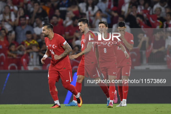 Kerem Akturkoglu of Turkey celebrates after scoring  during the UEFA Nations League 2024/25 League B Group B4 match between Turkiye and Icel...