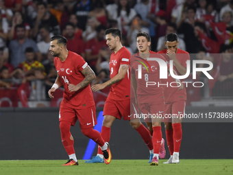 Kerem Akturkoglu of Turkey celebrates after scoring  during the UEFA Nations League 2024/25 League B Group B4 match between Turkiye and Icel...