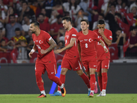 Kerem Akturkoglu of Turkey celebrates after scoring  during the UEFA Nations League 2024/25 League B Group B4 match between Turkiye and Icel...