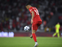 Mert Muldur of Turkey  during the UEFA Nations League 2024/25 League B Group B4 match between Turkiye and Iceland at Gursel Aksel Stadium on...