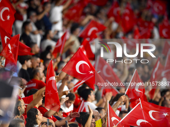 Turkey fans  during the UEFA Nations League 2024/25 League B Group B4 match between Turkiye and Iceland at Gursel Aksel Stadium on September...