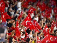 Turkey fans  during the UEFA Nations League 2024/25 League B Group B4 match between Turkiye and Iceland at Gursel Aksel Stadium on September...