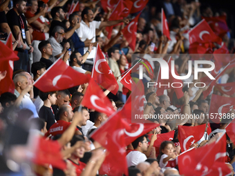 Turkey fans  during the UEFA Nations League 2024/25 League B Group B4 match between Turkiye and Iceland at Gursel Aksel Stadium on September...