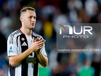 Teun Koopmeiners of Juventus FC gestures during the Serie A Enilive match between Empoli FC and Juventus FC at Stadio Carlo Castellani on Se...