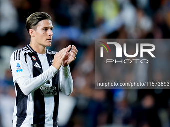 Nicolo' Fagioli of Juventus FC gestures during the Serie A Enilive match between Empoli FC and Juventus FC at Stadio Carlo Castellani on Sep...