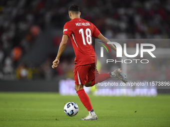 Mert Muldur of Turkey  during the UEFA Nations League 2024/25 League B Group B4 match between Turkiye and Iceland at Gursel Aksel Stadium on...