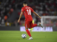 Mert Muldur of Turkey  during the UEFA Nations League 2024/25 League B Group B4 match between Turkiye and Iceland at Gursel Aksel Stadium on...