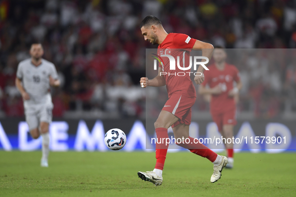 Merih Demiral of Turkey  during the UEFA Nations League 2024/25 League B Group B4 match between Turkiye and Iceland at Gursel Aksel Stadium...