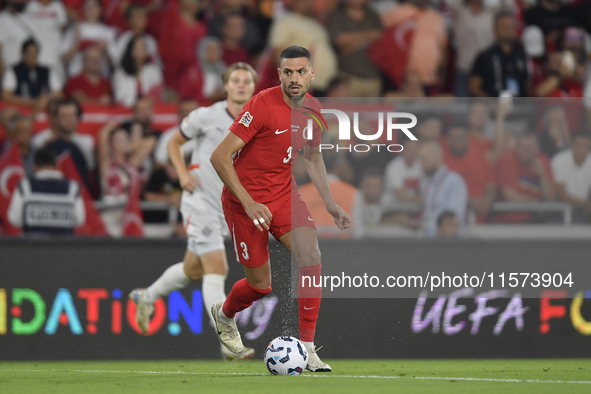 Merih Demiral of Turkey  during the UEFA Nations League 2024/25 League B Group B4 match between Turkiye and Iceland at Gursel Aksel Stadium...