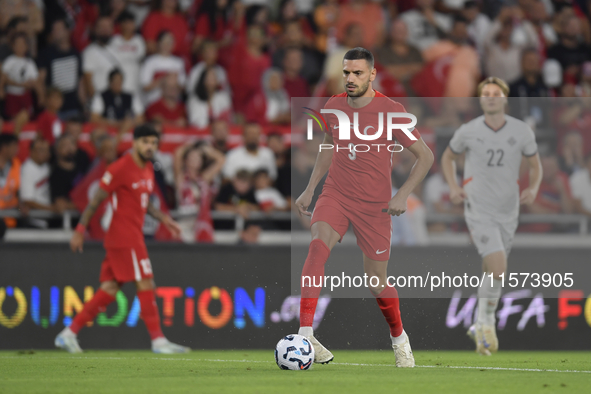 Merih Demiral of Turkey  during the UEFA Nations League 2024/25 League B Group B4 match between Turkiye and Iceland at Gursel Aksel Stadium...