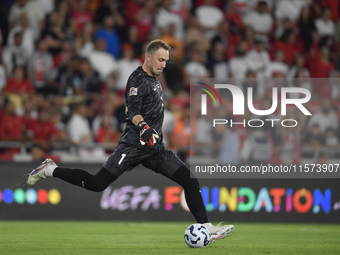 Mert Gunok of Turkey  during the UEFA Nations League 2024/25 League B Group B4 match between Turkiye and Iceland at Gursel Aksel Stadium on...