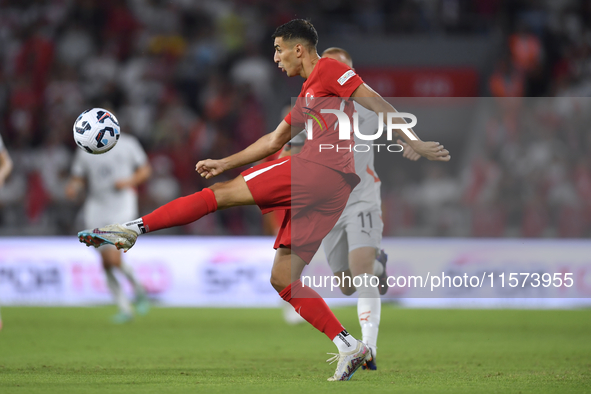 Mert Muldur of Turkey  during the UEFA Nations League 2024/25 League B Group B4 match between Turkiye and Iceland at Gursel Aksel Stadium on...