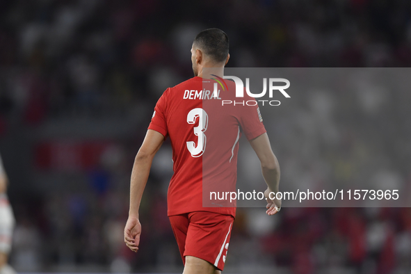 Merih Demiral of Turkey  during the UEFA Nations League 2024/25 League B Group B4 match between Turkiye and Iceland at Gursel Aksel Stadium...