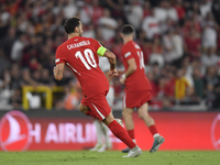 Hakan Calhanoglu of Turkey  during the UEFA Nations League 2024/25 League B Group B4 match between Turkiye and Iceland at Gursel Aksel Stadi...