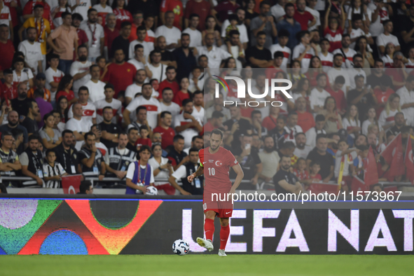 Hakan Calhanoglu of Turkey  during the UEFA Nations League 2024/25 League B Group B4 match between Turkiye and Iceland at Gursel Aksel Stadi...