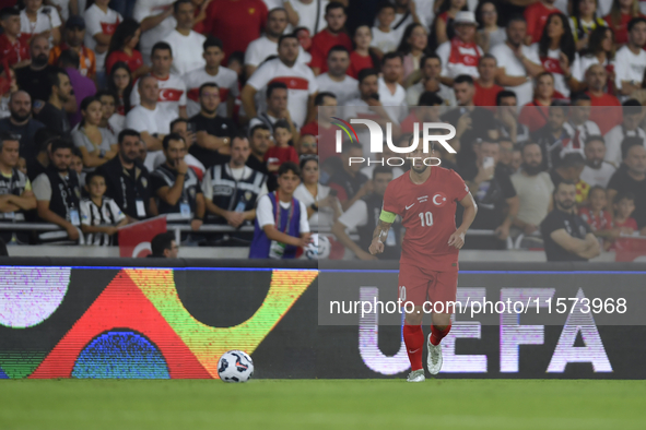 Hakan Calhanoglu of Turkey  during the UEFA Nations League 2024/25 League B Group B4 match between Turkiye and Iceland at Gursel Aksel Stadi...