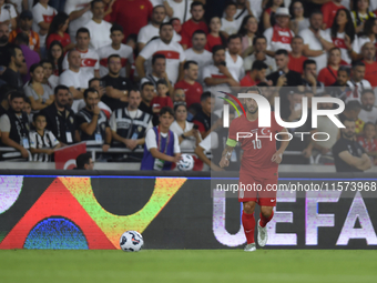 Hakan Calhanoglu of Turkey  during the UEFA Nations League 2024/25 League B Group B4 match between Turkiye and Iceland at Gursel Aksel Stadi...