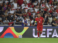 Hakan Calhanoglu of Turkey  during the UEFA Nations League 2024/25 League B Group B4 match between Turkiye and Iceland at Gursel Aksel Stadi...