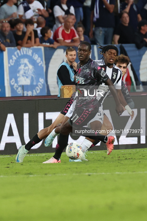 Emmanuel Gyasi of Empoli FC controls the ball during the Serie A match between Empoli FC and Juventus FC in Empoli, Italy, on September 14,...