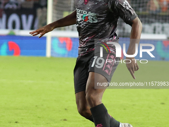 Emmanuel Ekong of Empoli FC controls the ball during the Serie A match between Empoli FC and Juventus FC in Empoli, Italy, on September 14,...