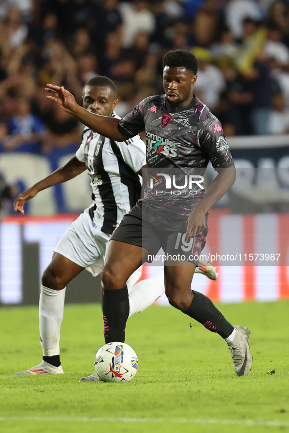 Emmanuel Ekong of Empoli FC controls the ball during the Serie A match between Empoli FC and Juventus FC in Empoli, Italy, on September 14,...