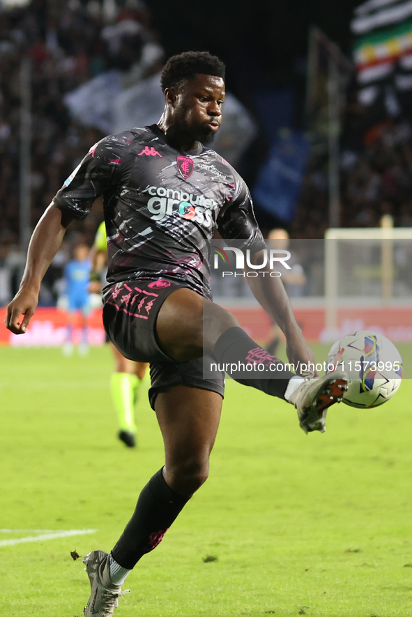 Emmanuel Ekong of Empoli FC controls the ball during the Serie A match between Empoli FC and Juventus FC in Empoli, Italy, on September 14,...