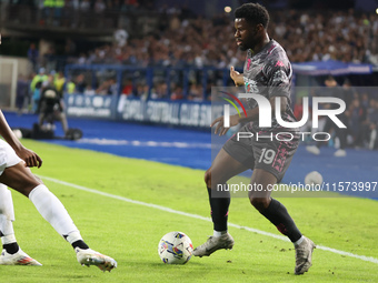 Emmanuel Ekong of Empoli FC controls the ball during the Serie A match between Empoli FC and Juventus FC in Empoli, Italy, on September 14,...