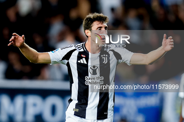 Andrea Cambiaso of Juventus FC looks dejected during the Serie A Enilive match between Empoli FC and Juventus FC at Stadio Carlo Castellani...