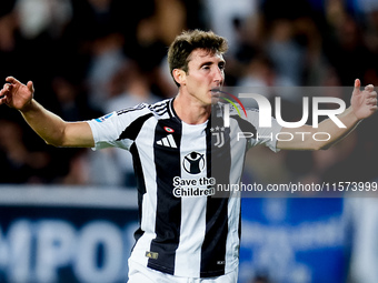 Andrea Cambiaso of Juventus FC looks dejected during the Serie A Enilive match between Empoli FC and Juventus FC at Stadio Carlo Castellani...