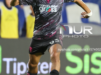 Youssef Maleh of Empoli FC controls the ball during the Serie A match between Empoli FC and Juventus FC in Empoli, Italy, on September 14, 2...