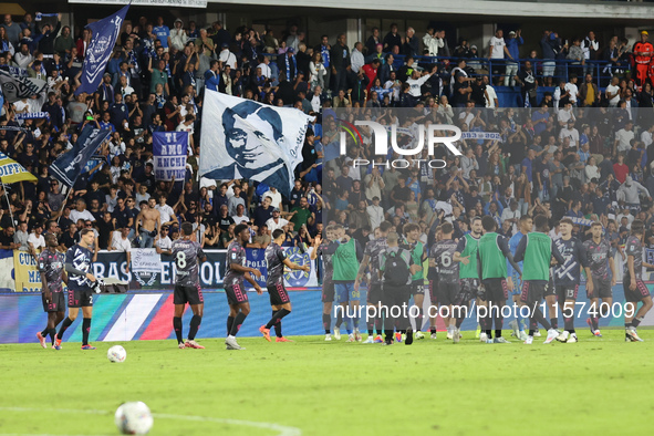 Empoli FC players greet their fans after the Serie A match between Empoli FC and Juventus FC in Empoli, Italy, on September 14, 2024, at the...