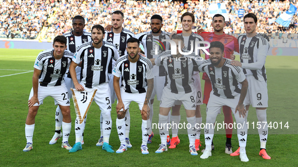 Juventus FC players pose for a team photo prior to the Serie A match between Empoli FC and Juventus FC in Empoli, Italy, on September 14, 20...