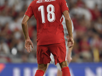 Mert Muldur of Turkey  during the UEFA Nations League 2024/25 League B Group B4 match between Turkiye and Iceland at Gursel Aksel Stadium on...