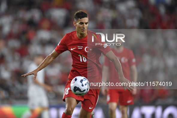 Mert Muldur of Turkey  during the UEFA Nations League 2024/25 League B Group B4 match between Turkiye and Iceland at Gursel Aksel Stadium on...