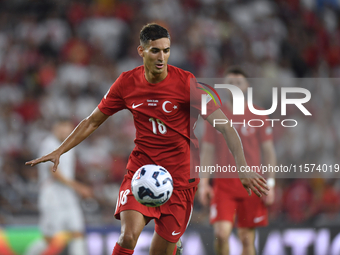 Mert Muldur of Turkey  during the UEFA Nations League 2024/25 League B Group B4 match between Turkiye and Iceland at Gursel Aksel Stadium on...