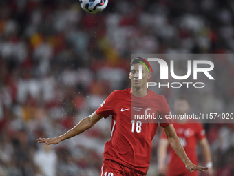 Mert Muldur of Turkey  during the UEFA Nations League 2024/25 League B Group B4 match between Turkiye and Iceland at Gursel Aksel Stadium on...