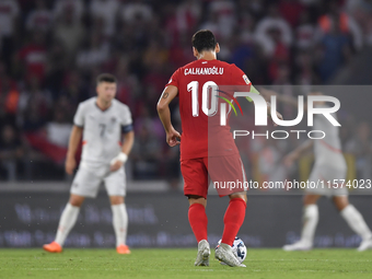 Hakan Calhanoglu of Turkey  during the UEFA Nations League 2024/25 League B Group B4 match between Turkiye and Iceland at Gursel Aksel Stadi...