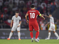 Hakan Calhanoglu of Turkey  during the UEFA Nations League 2024/25 League B Group B4 match between Turkiye and Iceland at Gursel Aksel Stadi...