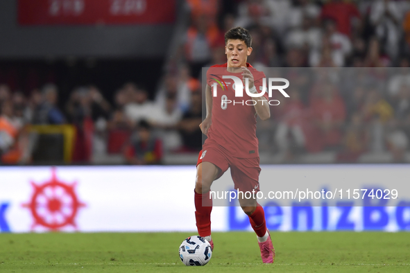 Arda Guler of Turkey    during the UEFA Nations League 2024/25 League B Group B4 match between Turkiye and Iceland at Gursel Aksel Stadium o...