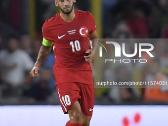 Hakan Calhanoglu of Turkey  during the UEFA Nations League 2024/25 League B Group B4 match between Turkiye and Iceland at Gursel Aksel Stadi...