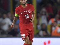 Hakan Calhanoglu of Turkey  during the UEFA Nations League 2024/25 League B Group B4 match between Turkiye and Iceland at Gursel Aksel Stadi...