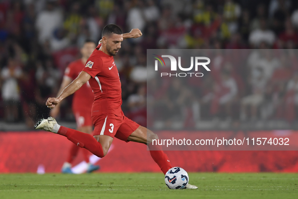 Merih Demiral of Turkey  during the UEFA Nations League 2024/25 League B Group B4 match between Turkiye and Iceland at Gursel Aksel Stadium...