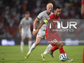 Hakan Calhanoglu of Turkey  during the UEFA Nations League 2024/25 League B Group B4 match between Turkiye and Iceland at Gursel Aksel Stadi...