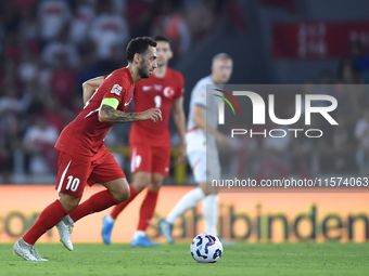 Hakan Calhanoglu of Turkey  during the UEFA Nations League 2024/25 League B Group B4 match between Turkiye and Iceland at Gursel Aksel Stadi...