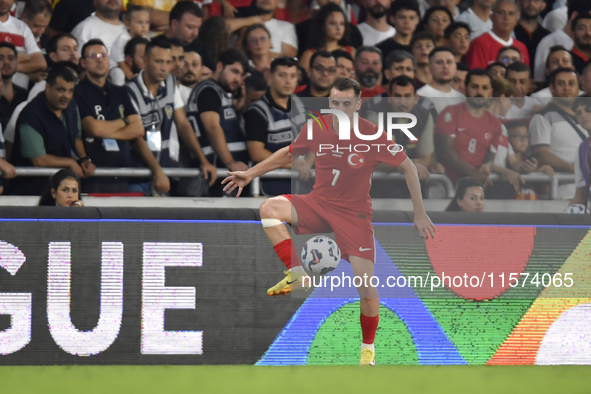 Kerem Akturkoglu of Turkey  during the UEFA Nations League 2024/25 League B Group B4 match between Turkiye and Iceland at Gursel Aksel Stadi...