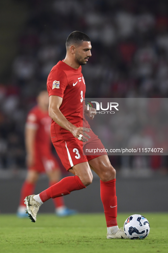 Merih Demiral of Turkey  during the UEFA Nations League 2024/25 League B Group B4 match between Turkiye and Iceland at Gursel Aksel Stadium...