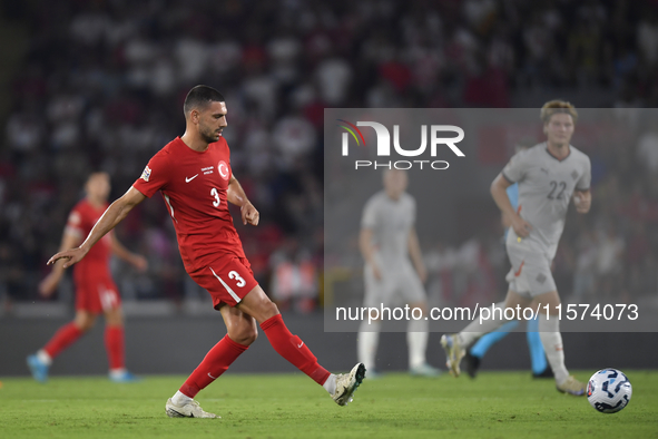 Merih Demiral of Turkey  during the UEFA Nations League 2024/25 League B Group B4 match between Turkiye and Iceland at Gursel Aksel Stadium...