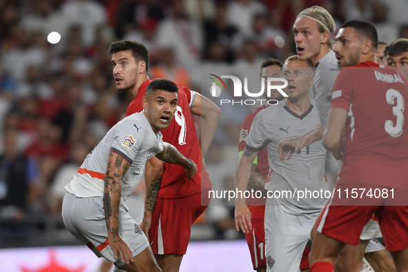 Victor Palsson of Iceland   during the UEFA Nations League 2024/25 League B Group B4 match between Turkiye and Iceland at Gursel Aksel Stadi...