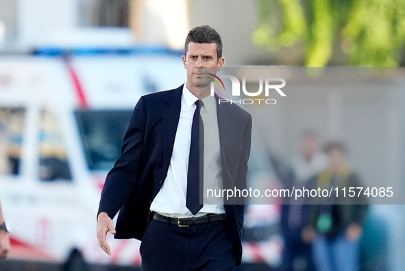 Thiago Motta head coach of Juventus FC looks on during the Serie A Enilive match between Empoli FC and Juventus FC at Stadio Carlo Castellan...